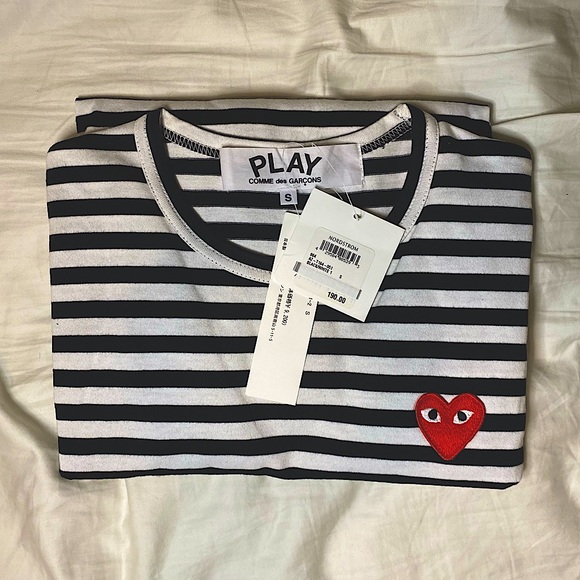 Comme de Garçon PLAY B&W Striped Longsleeve Tshirt - Picture 1 of 1